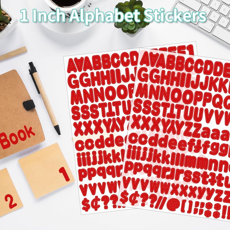 starboling Alphabet Stickers 1'' 12 Red Letter Stickers, Self Adhesive Vinyl Mailbox Numbers, for Home Decor - Image 4